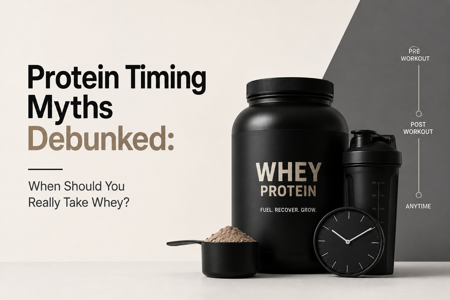 Scoop of whey protein powder for post-workout nutrition
