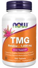 NOW FOODS TMG BETAINE 1,000 MG 100 TABLETS