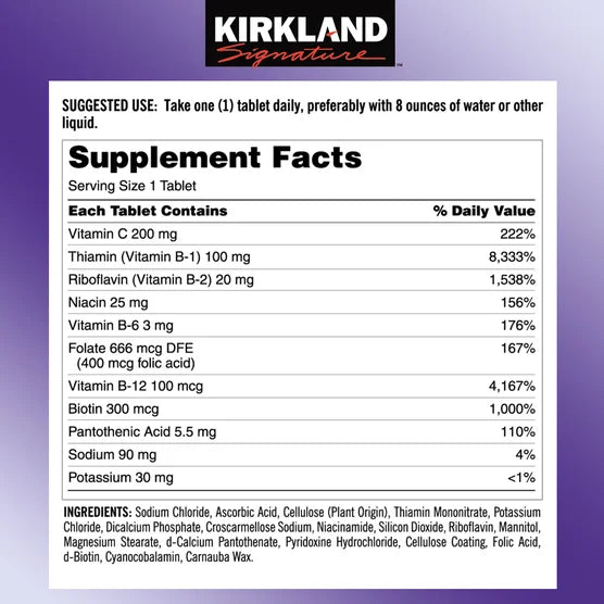 Kirkland Signature Super B-Complex with Electrolytes, 500 Tablets