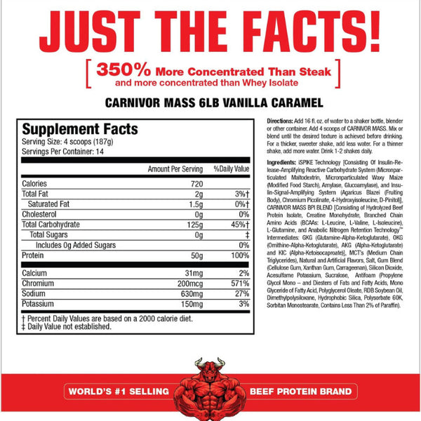 Musclemeds Carnivor Mass 6 lbs Beef Protein Mass Gainer