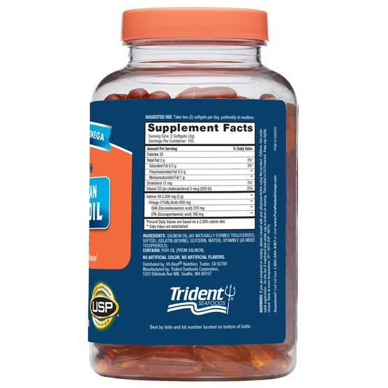 Pure Alaska Omega Wild Salmon Oil 1000 mg., 210 Softgels