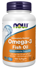 NOW FOODS OMEGA-3 FISH OIL, MOLECULARLY DISTILLED 100 SOFTGELS