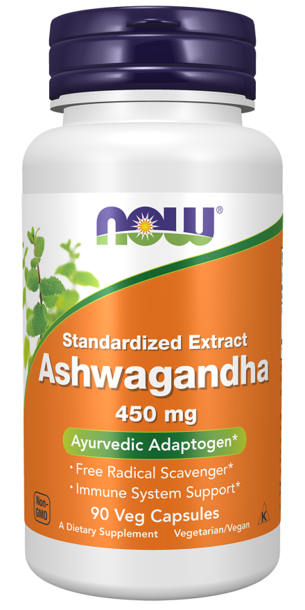 NOW FOODS ASHWAGANDHA 450 MG 90 VEG CAPSULES 90sv