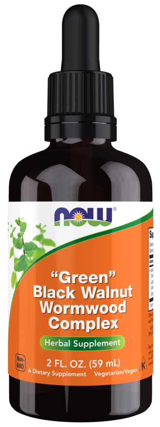 NOW FOODS GREEN BLACK WALNUT WORMWOOD COMPLEX LIQUID 2 FL.OZ 37 Servings