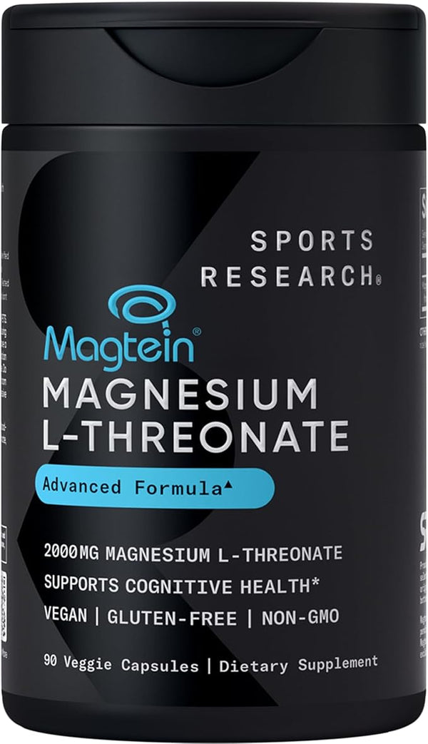 Sports Research Magtein Magnesium L-Threonate, 2000 mg, 135 Veggie Capsules