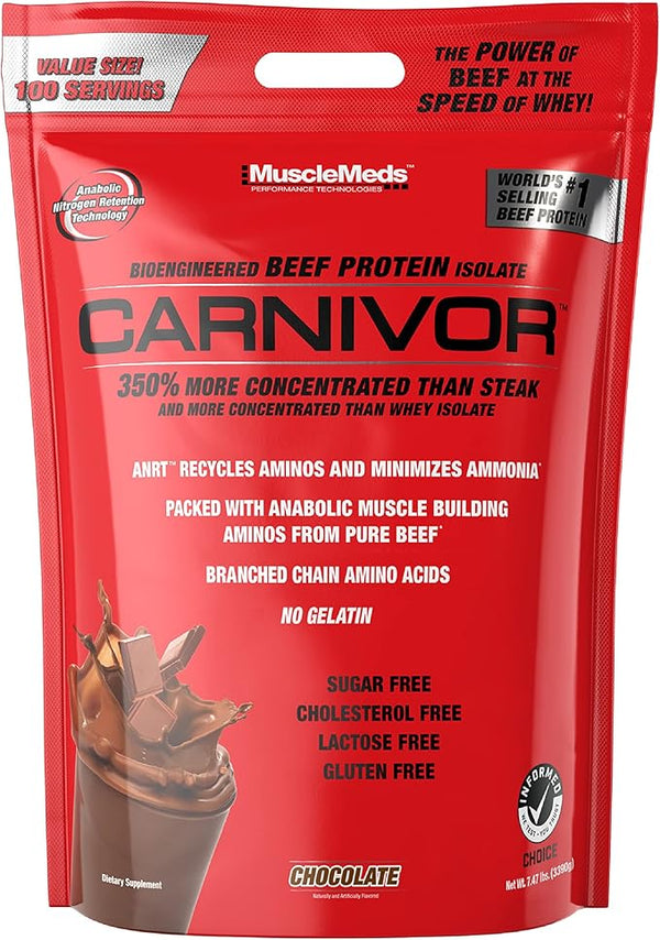 Musclemeds Carnivor Beef Protein Isolate 100 Servings Bag 100% Beef Protein