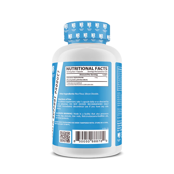 Muscle Rulz YOHIMBINE HCL 5MG 120 Capsules