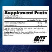 Gat Sport Essential Caffeine 100 Tablets Metabolism & Performance