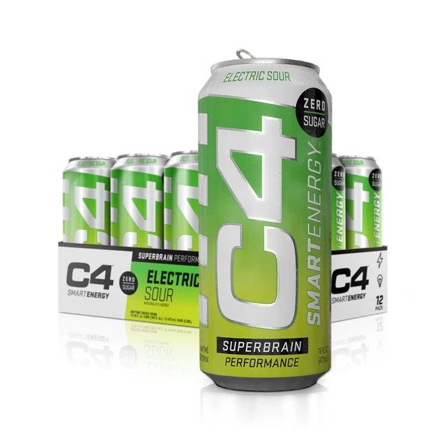 Cellucor C4 Smart Energy - Carbonated Ready To Drink 16OZ - Electric Sour