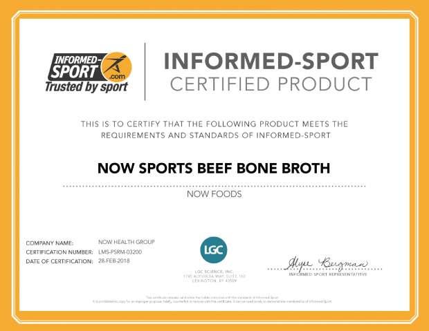 NOW SPORTS Bone Broth, Beef Powder 1.2 lbs - JNK Nutrition